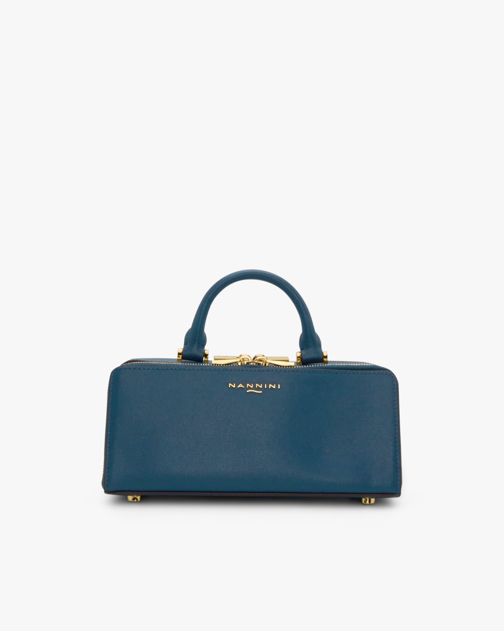 NANNINI borsa spalla donna pelle martellata marrone chiusura magnetica