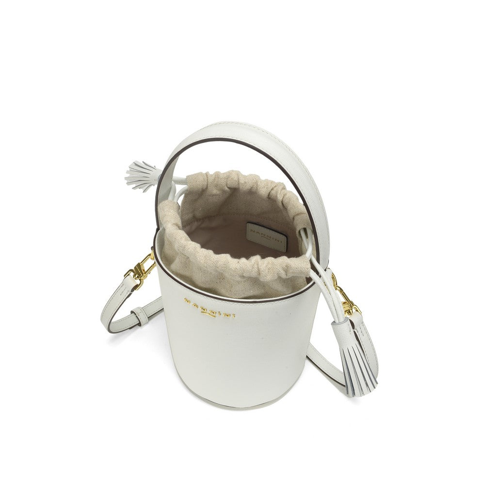 NANNINI shopper tessuto beige motivo tracolla logo borsa
