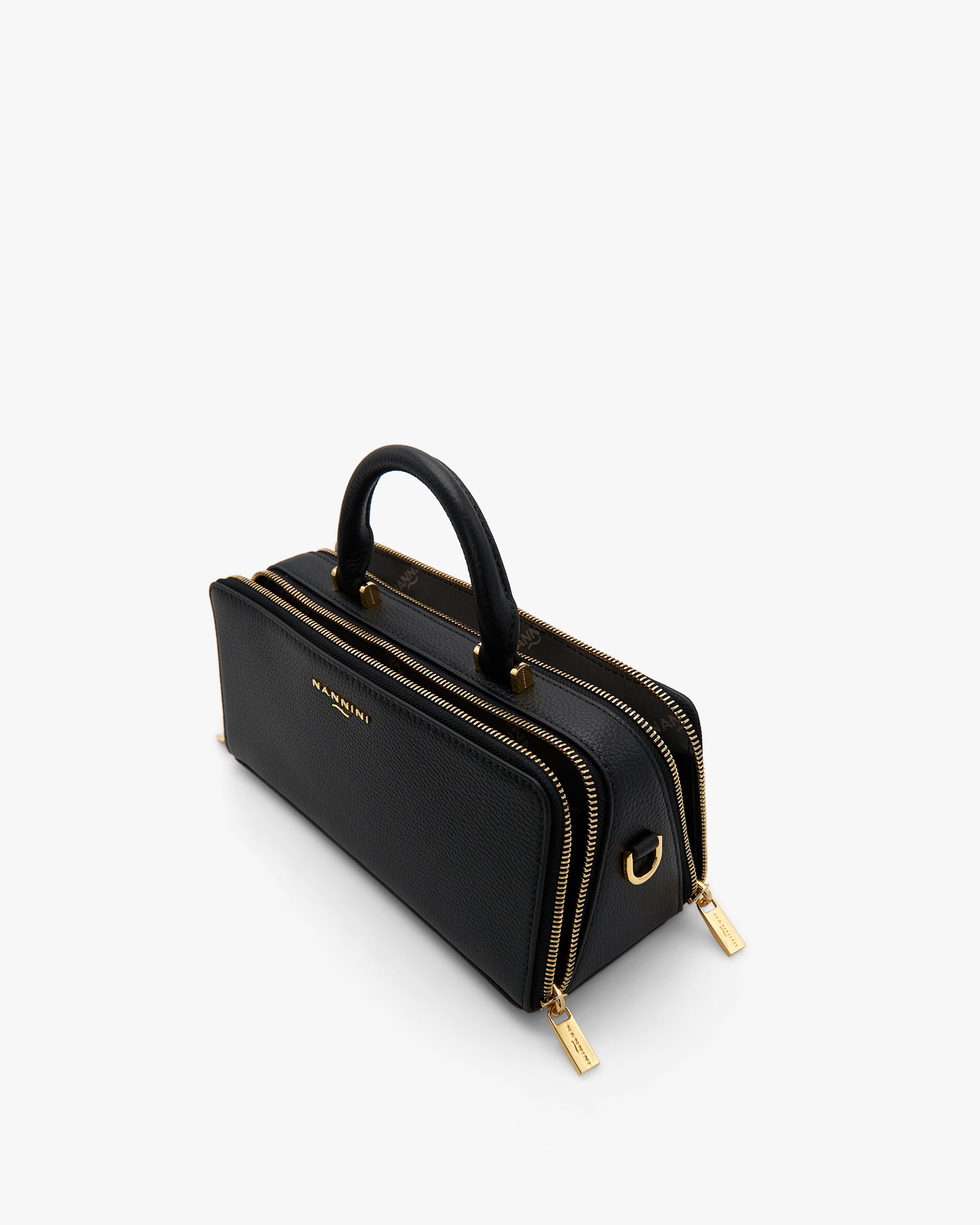 NANNINI borsa secchiello pelle marrone chiara manico tracolla