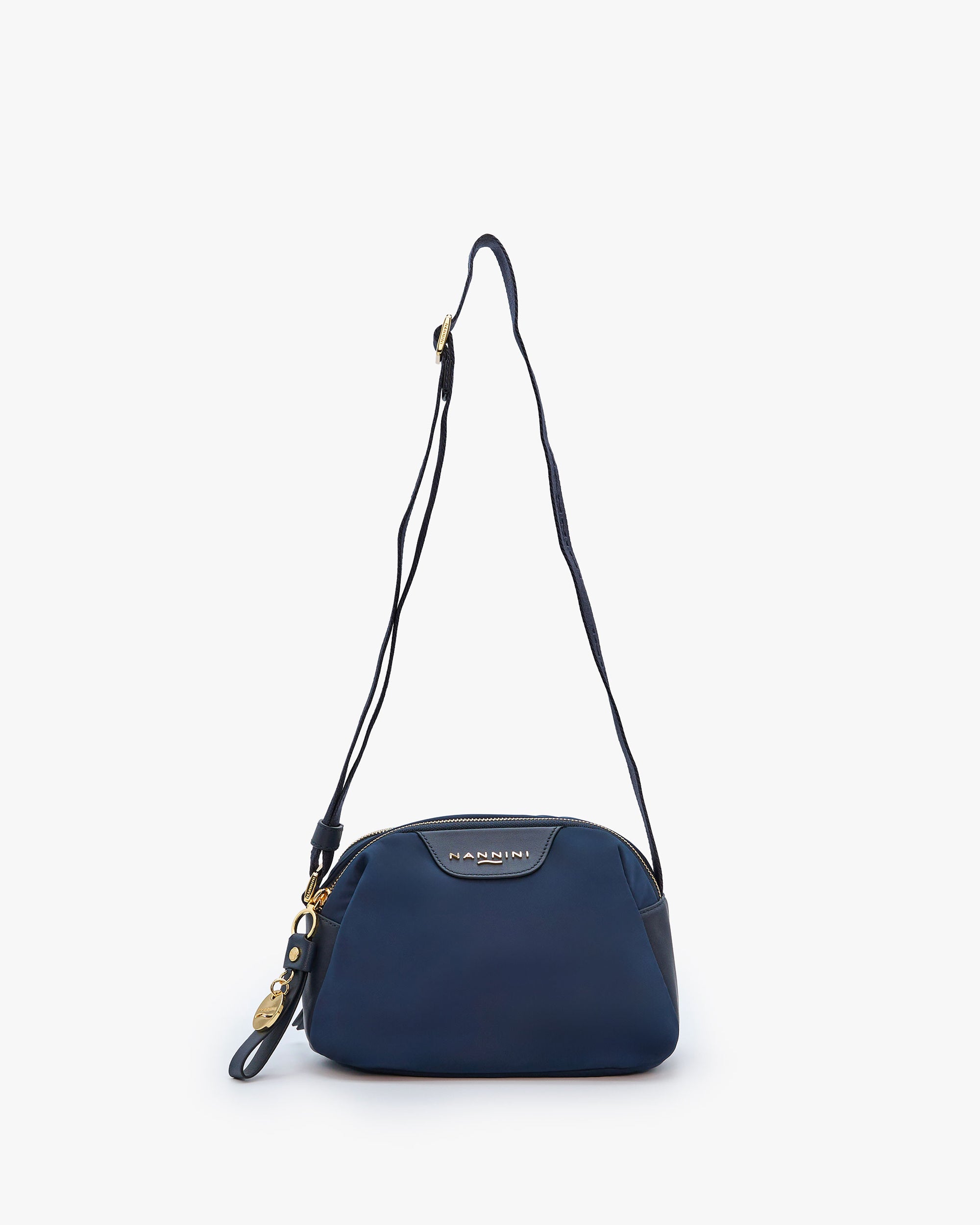 NANNINI borsa spalla donna pelle martellata marrone chiusura patta