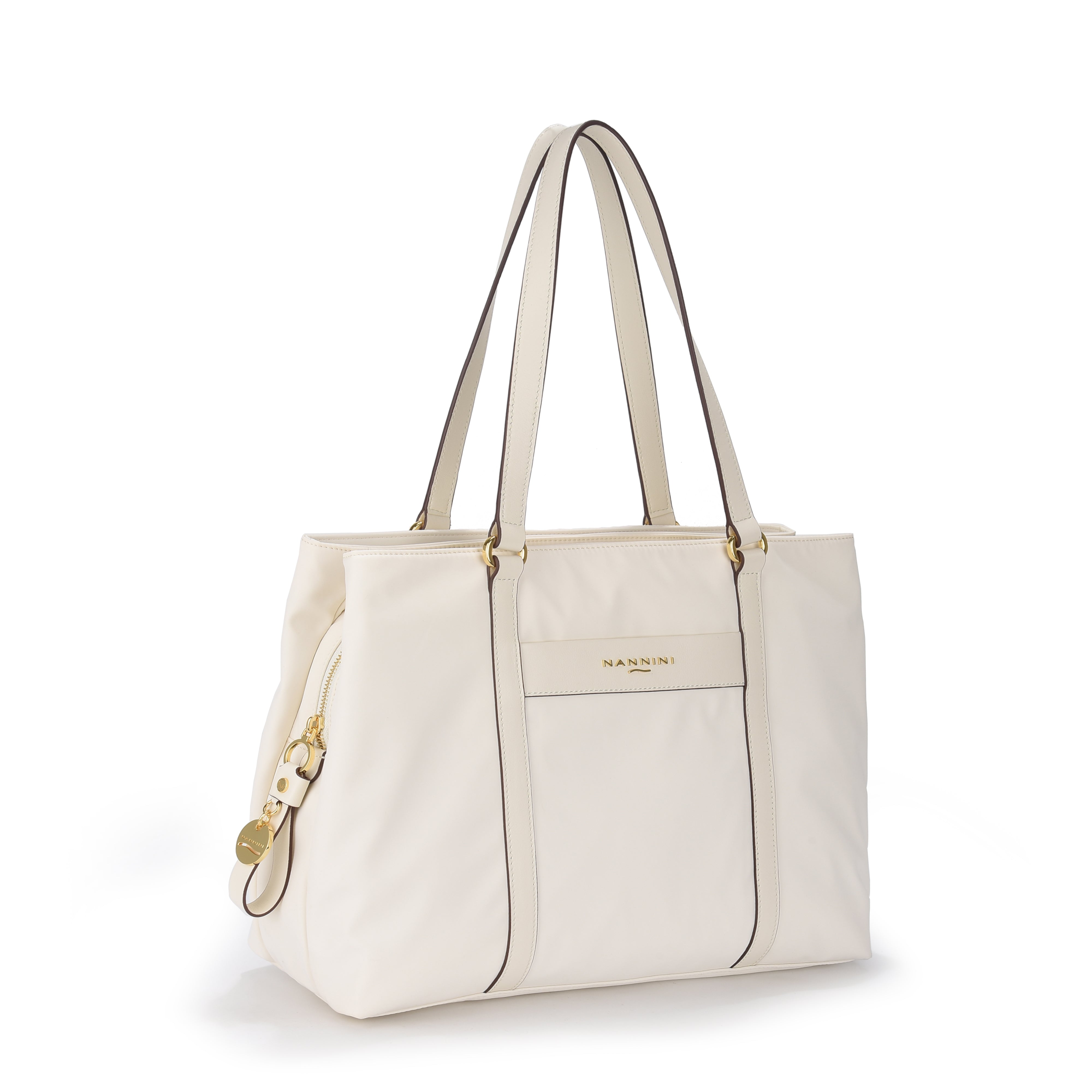 NANNINI Borsa Shopper Ecopelle Effetto Cocco Stampa Logo