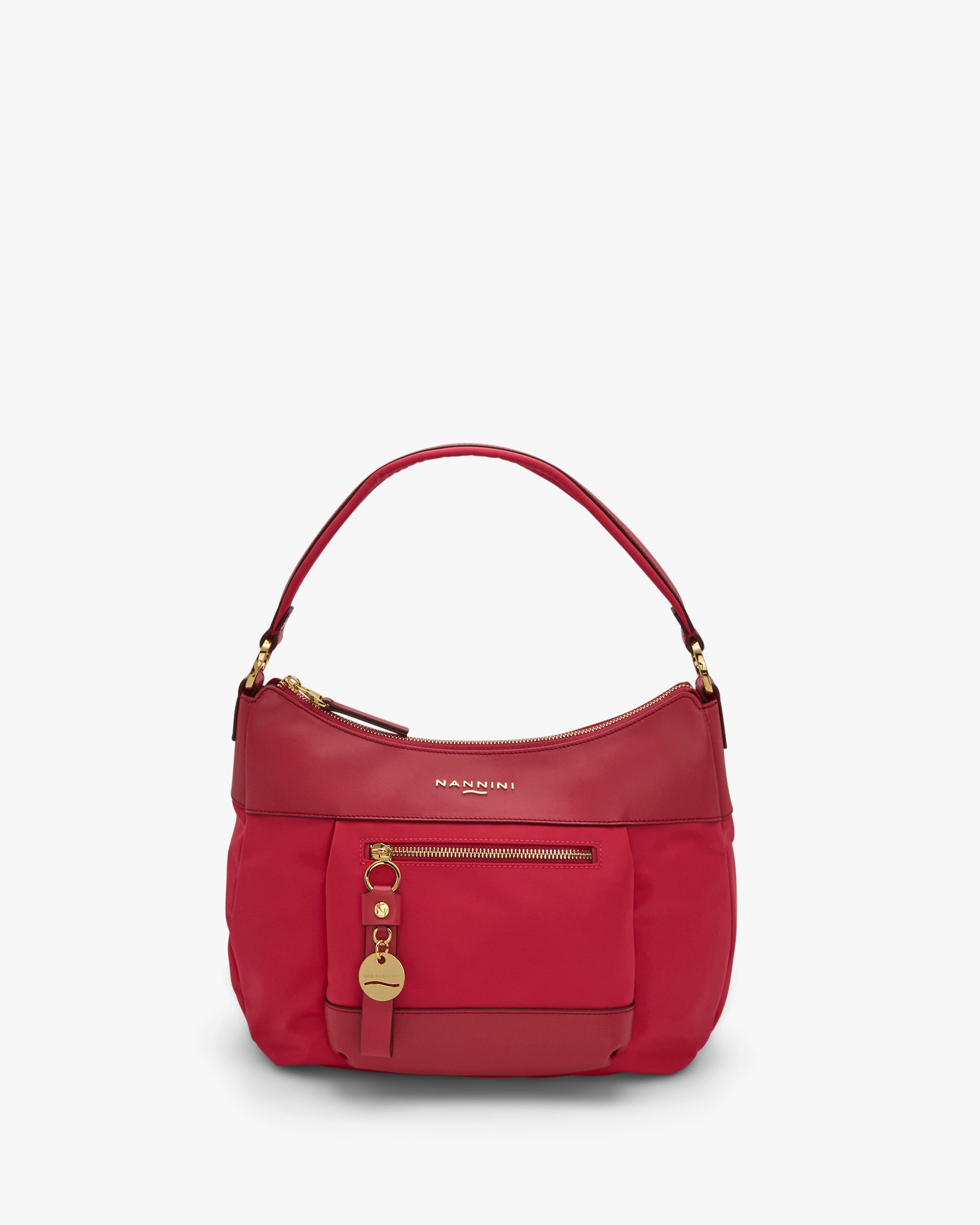 NANNINI borsa pelle liscia tracolla regolabile marrone chiara