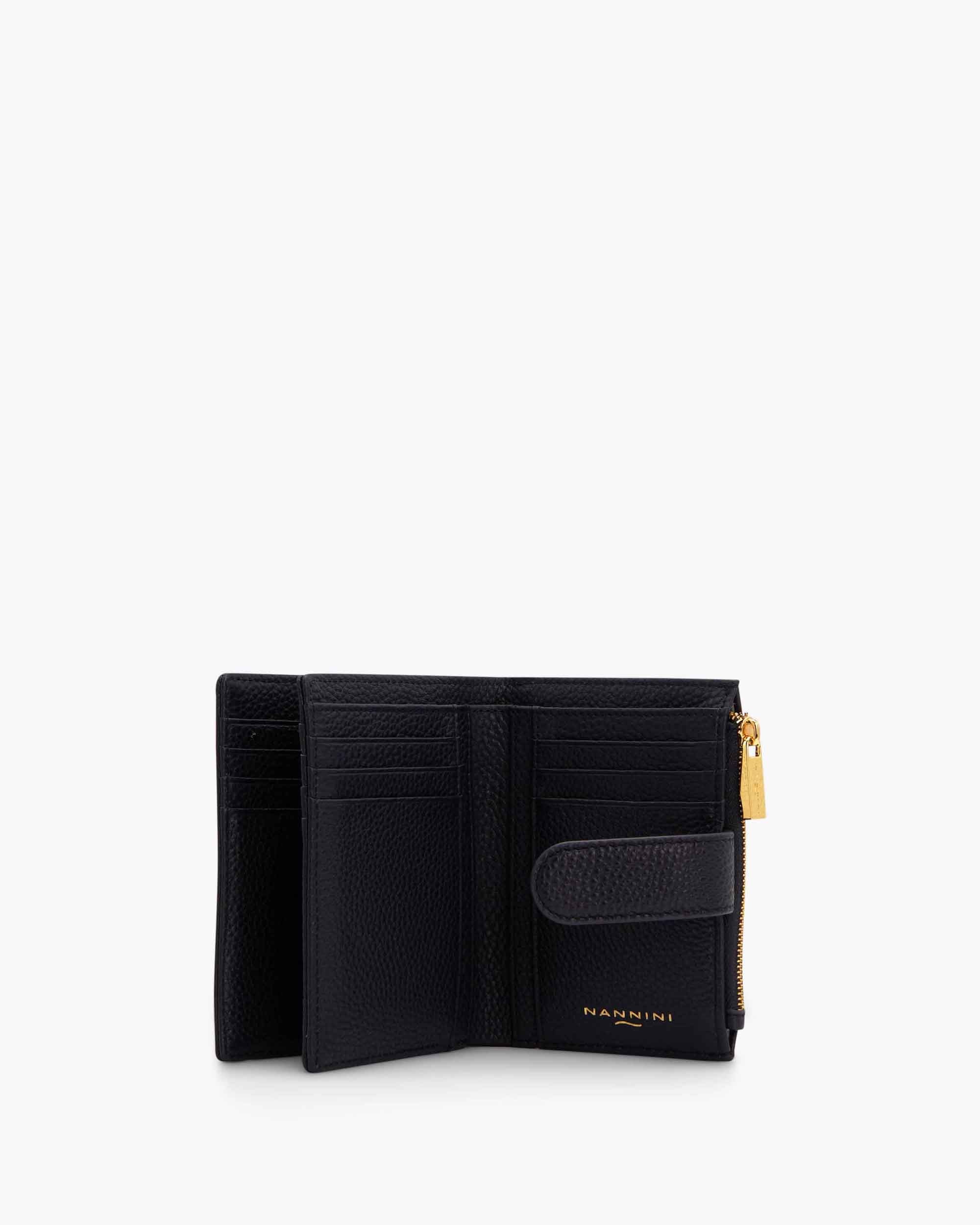 NANNINI Shopper Ecopelle Effetto Pitone Marrone Cerniera Oro Doppi Manici