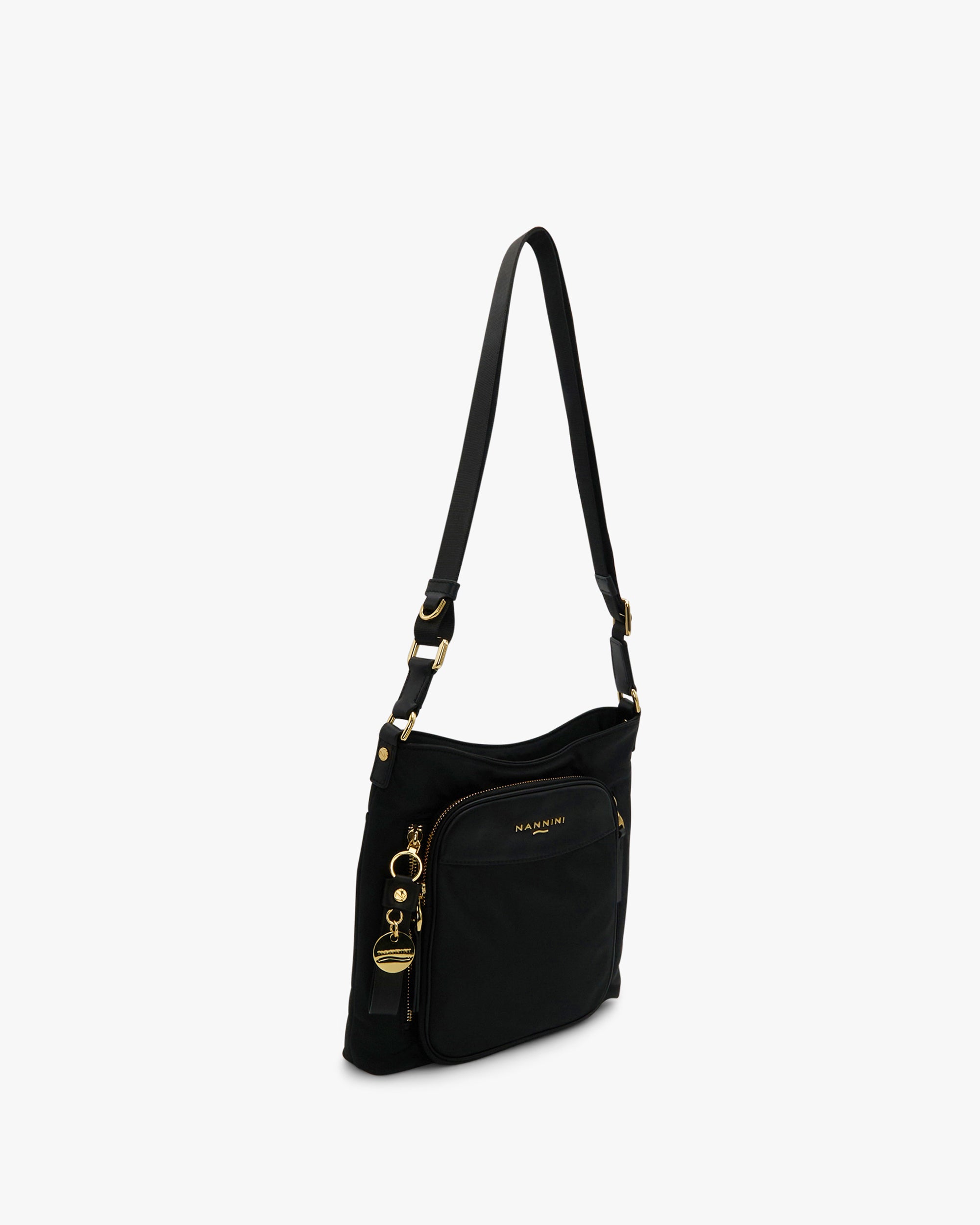 NANNINI borsa secchiello pelle martellata verde scuro donna casual