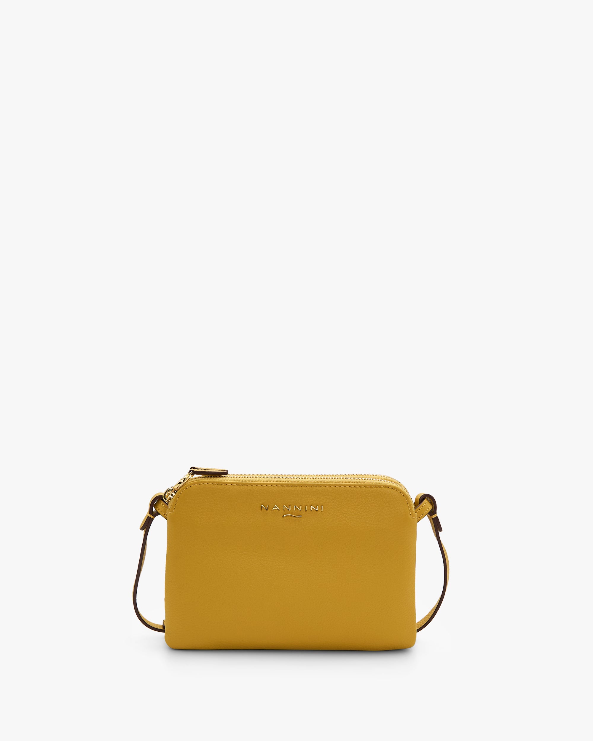 NANNINI borsa pelle liscia nero tracolla compatta donna