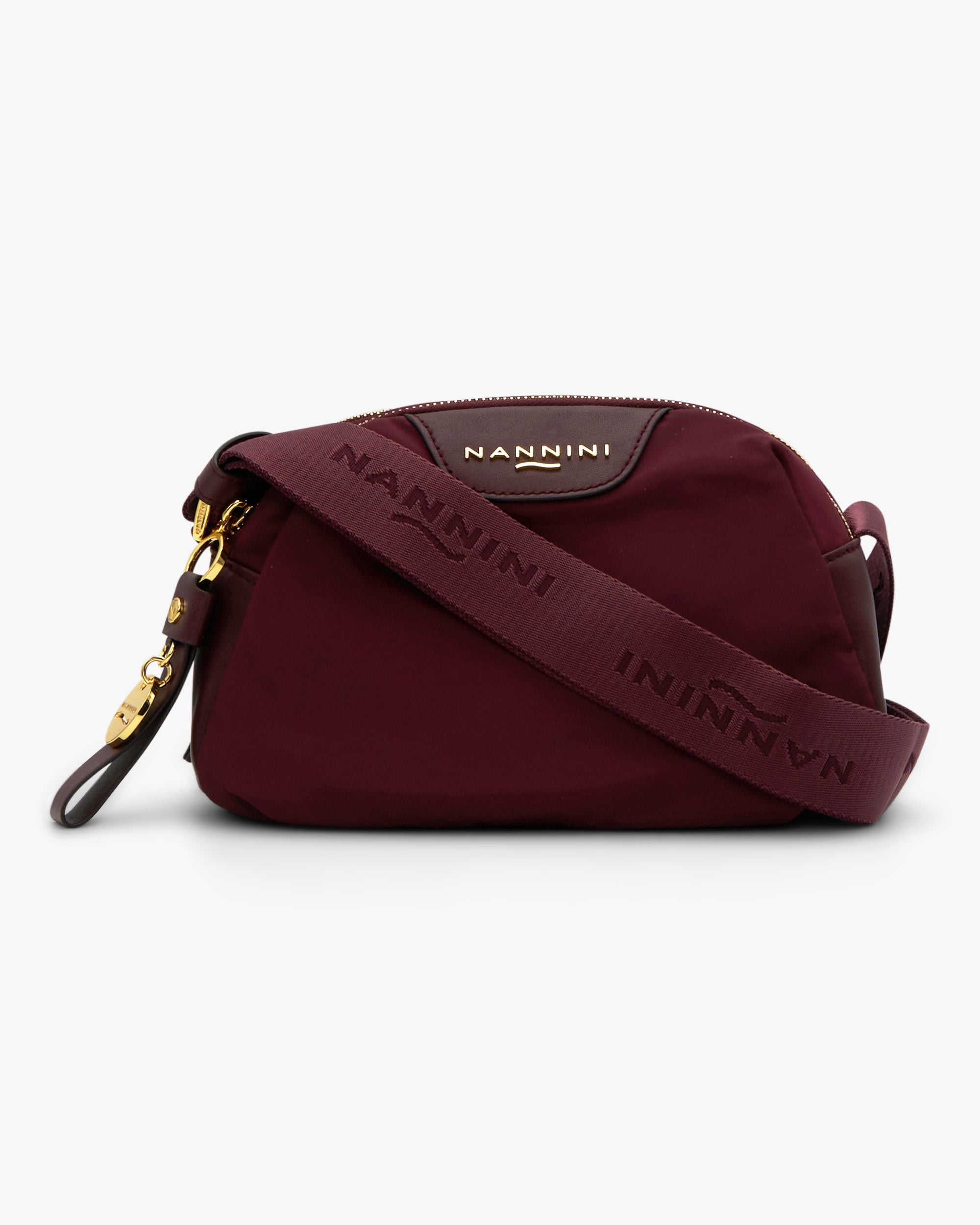 NANNINI borsa spalla donna pelle martellata marrone chiara classica
